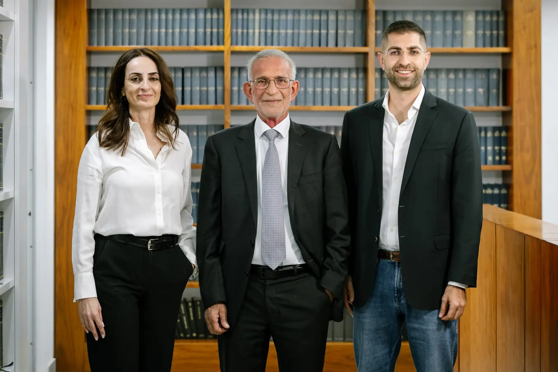 Polycarpos Philippou with his children Eleni and Gregoris — three generations leading the firm