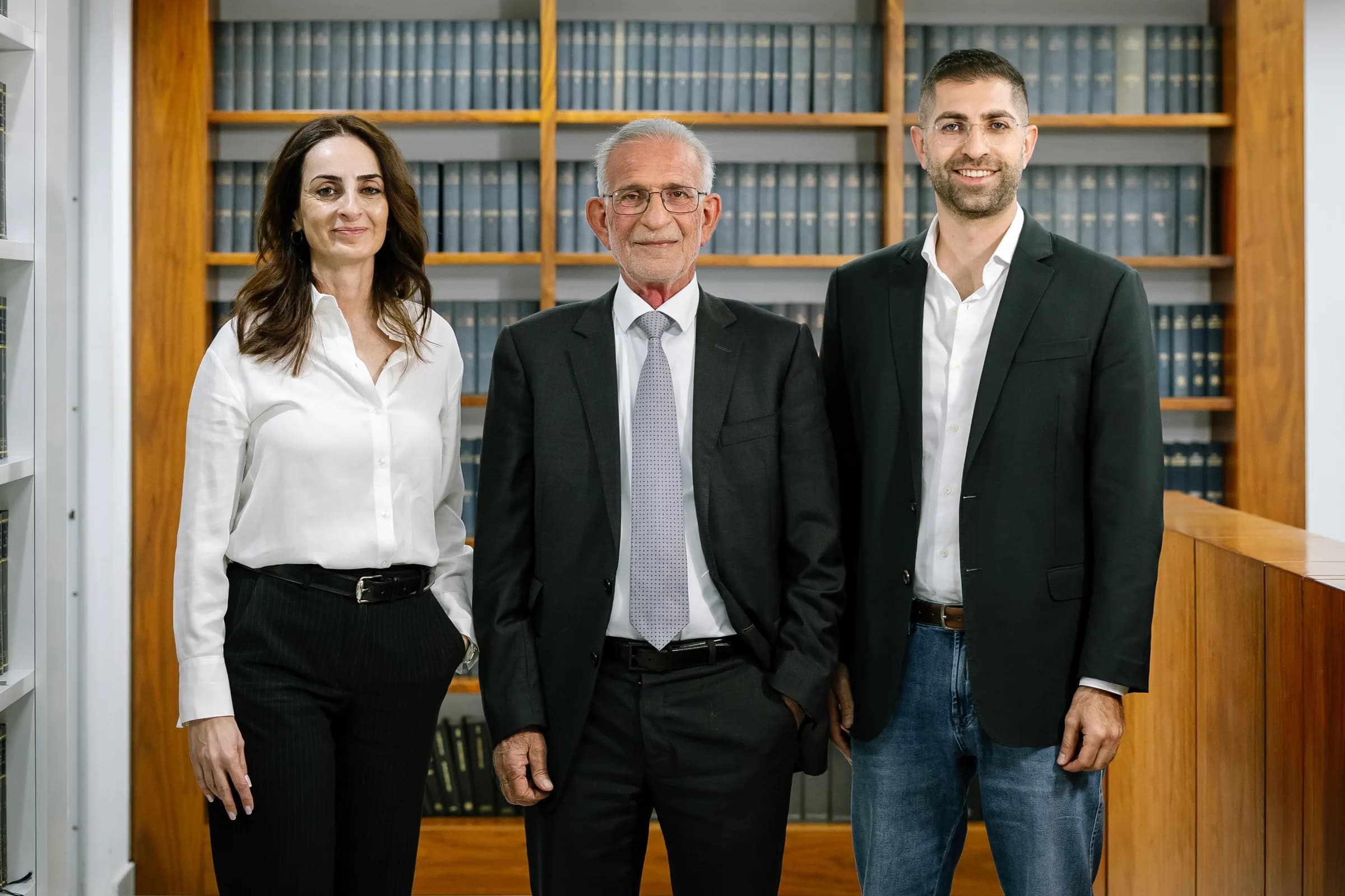 Polycarpos Philippou with his children Eleni and Gregoris — three generations leading the firm